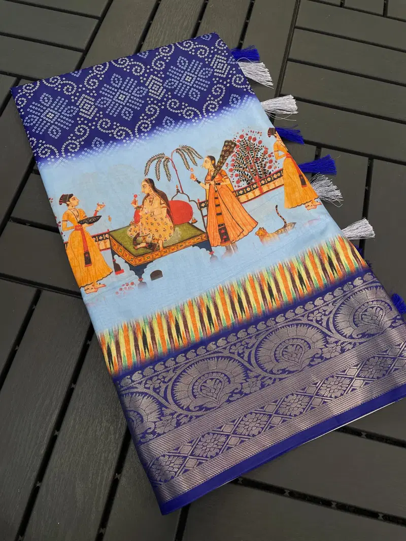 Psw Printed Designer Dola Silk Viscose jacquard weaving Border Sarees Wholesale Shop In Surat